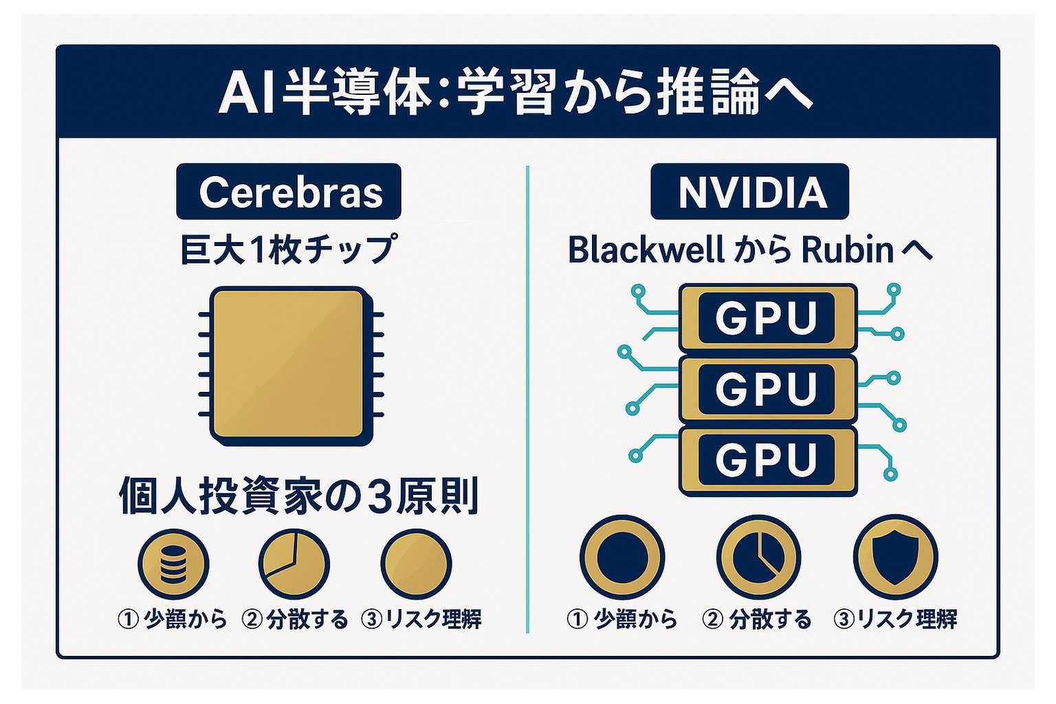 AI半導体は学習から推論へ Cerebras対NVIDIA Rubin まとめ図解