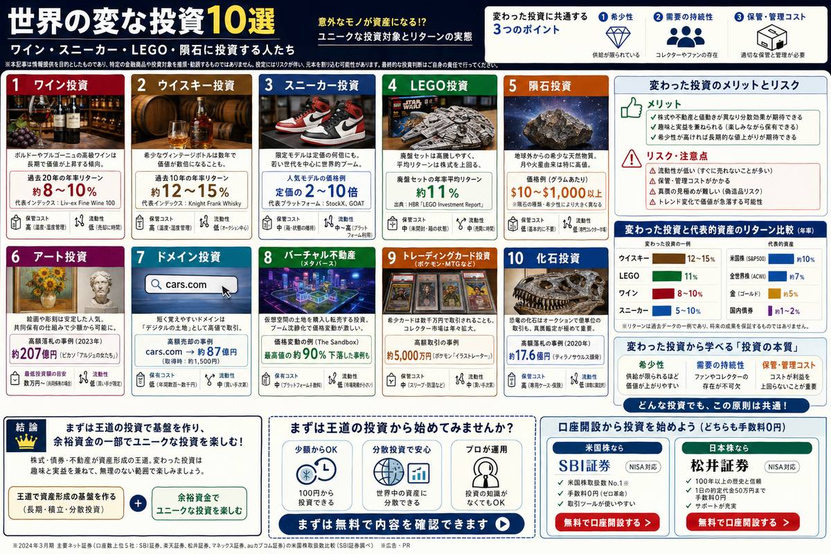 投資・資産運用の選び方図解