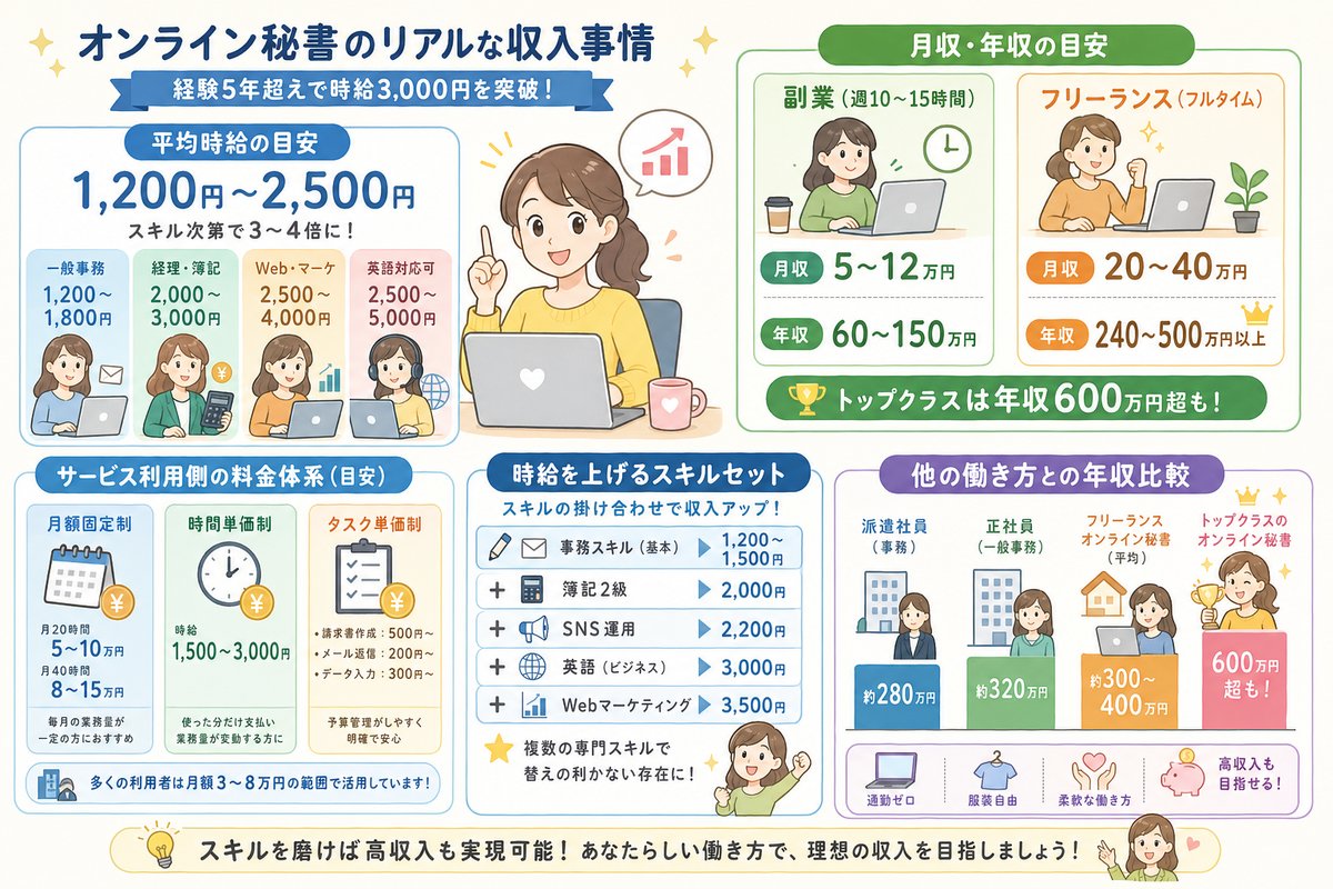 オンライン秘書の選び方図解