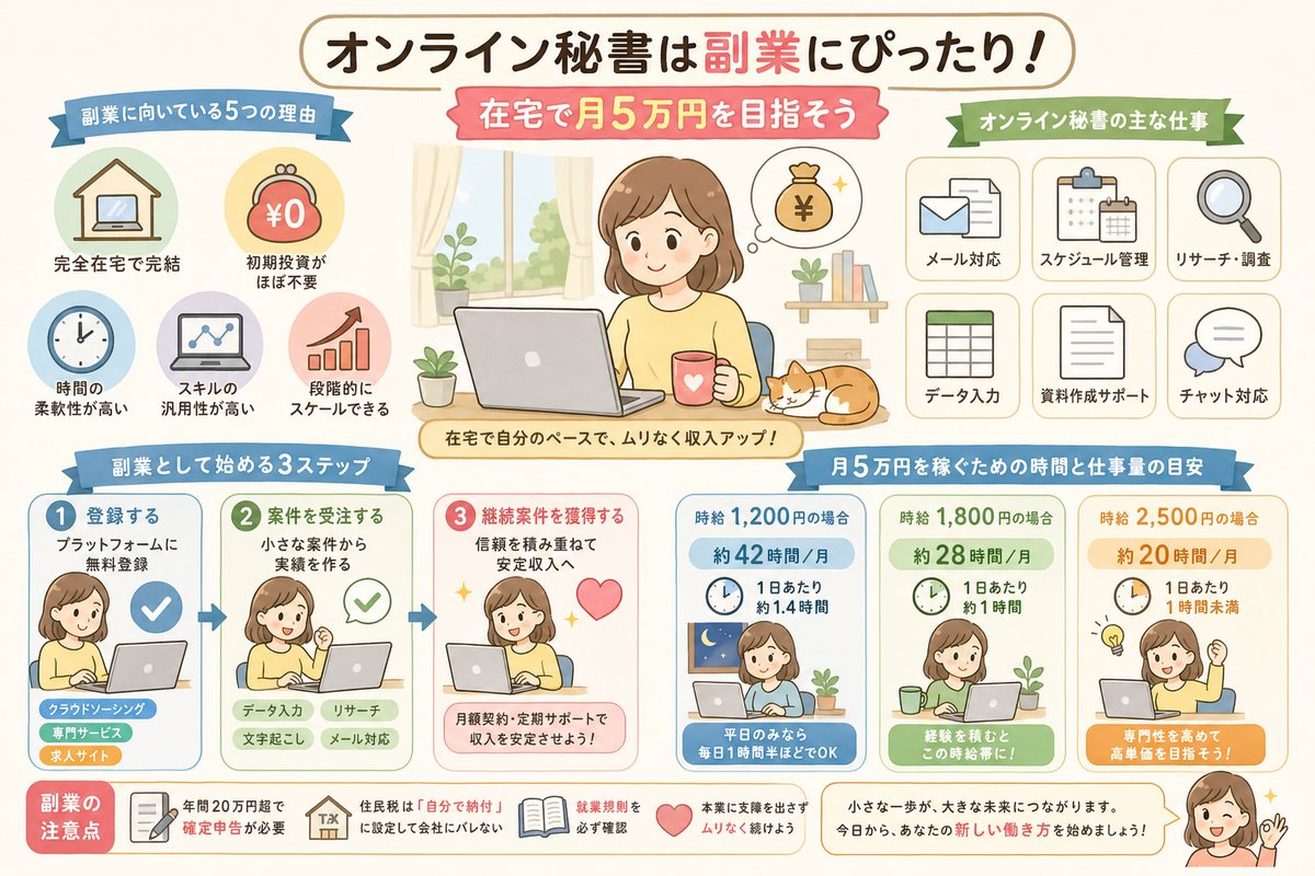 オンライン秘書の選び方図解