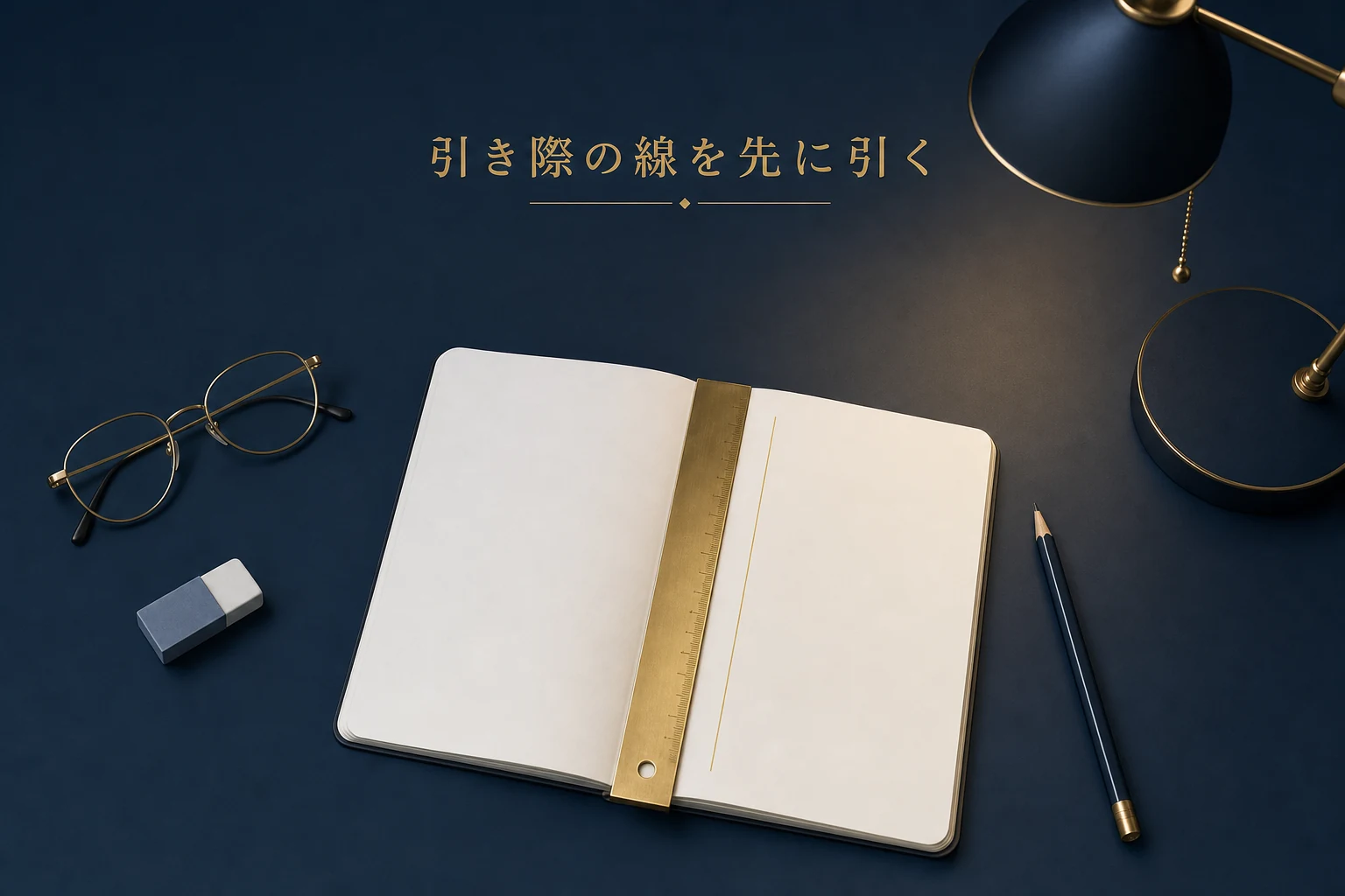 ノートに定規をあてて一本の線を引く机の上を斜め上からとらえたアイキャッチ