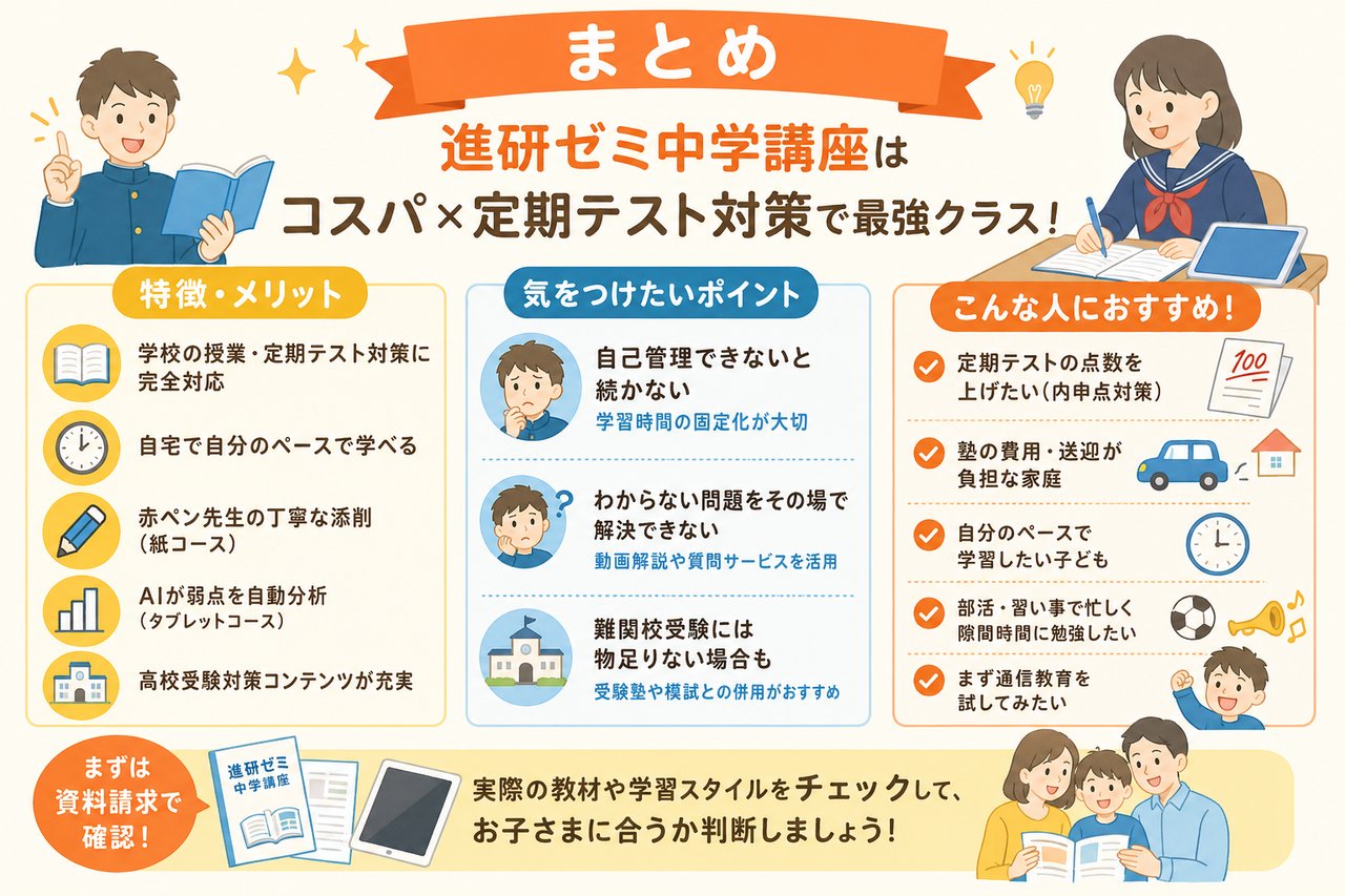 進研ゼミ中学講座まとめ図解